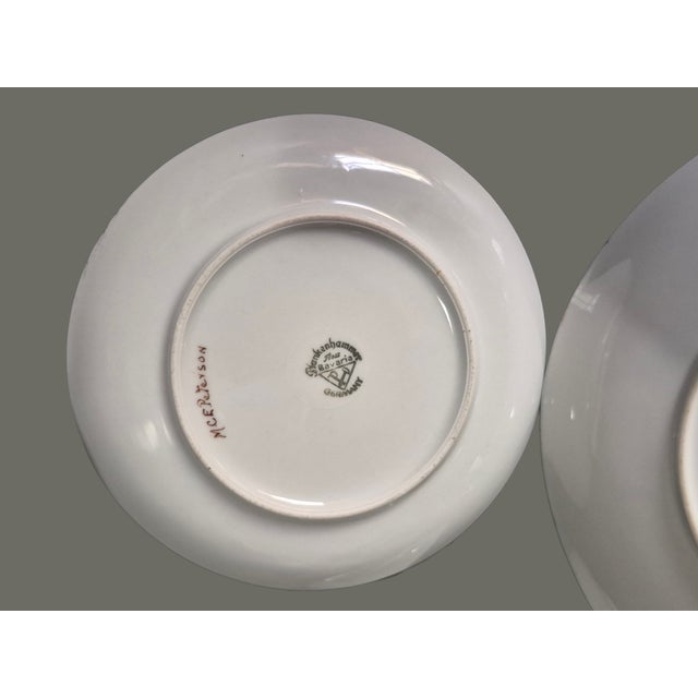 Purple Vintage Plankenhammer Floss Bavaria Painted Pansies Porcelain 4piece Tea, Luncheon, Dessert Set For Sale - Image 8 of 10