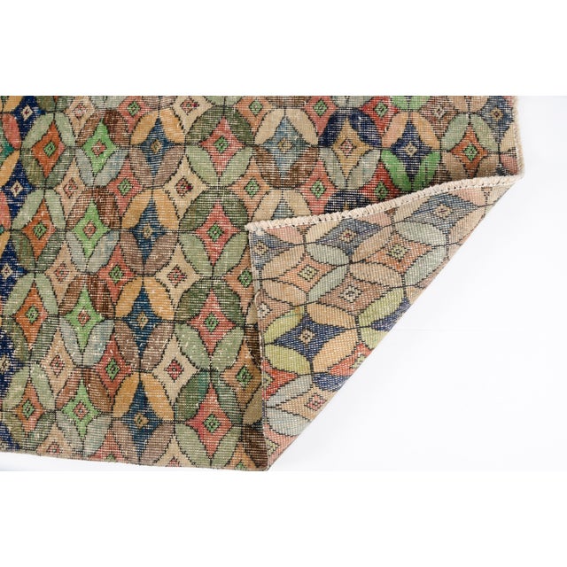 Yellow Geometric Antique Vintage Carpet For Sale - Image 8 of 8