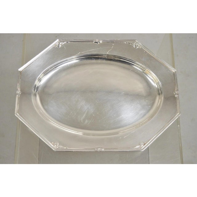 Vintage Reed & Barton Edwardian Silver Plated Octagonal Serving Platter Tray For Sale - Image 10 of 10