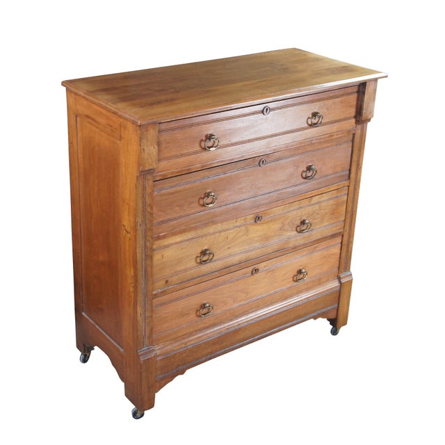Victorian Antique 19th Century American Victorian Walnut Dresser Chest of Drawers For Sale - Image 3 of 13