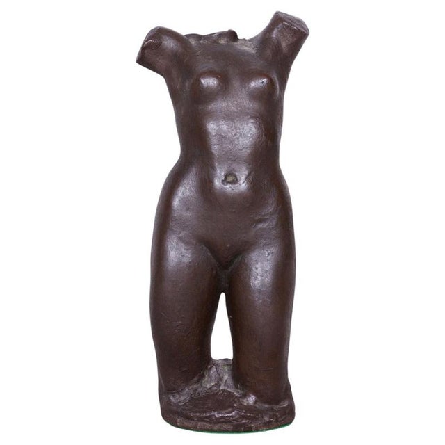 Art Deco Nude Ceramic Torso Statue, 1940s For Sale - Image 9 of 9