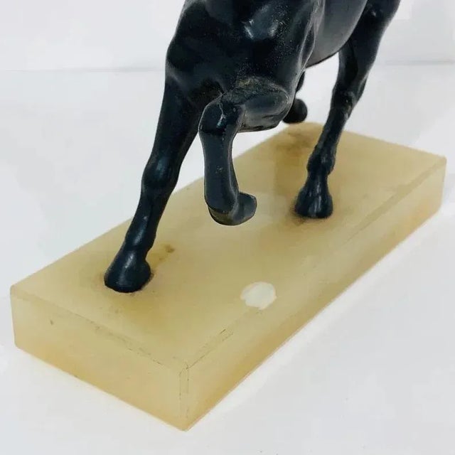 1900 - 1909 Early 1900s Spelter Horse Figure With Marble Base For Sale - Image 5 of 9