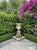 Oyster Gray Neo-Classical Style Cast Stone Garden Urn on Pedestal With Bacchanalian Relief For Sale - Image 8 of 10