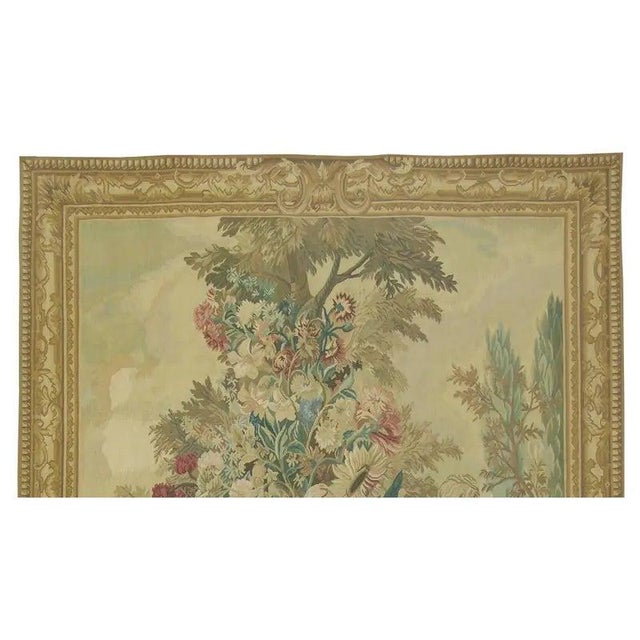 Tan Vintage Tapestry With Birds and Animals For Sale - Image 8 of 9