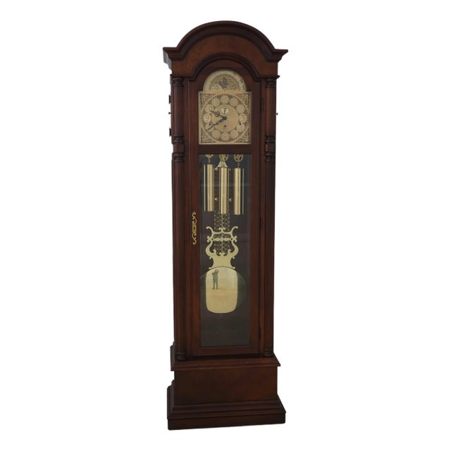 Ethan Allen Mahogany Tall Case Grandfather Clock For Sale