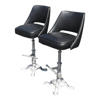 Vintage Spanish Cast Iron Barstools - A Pair For Sale