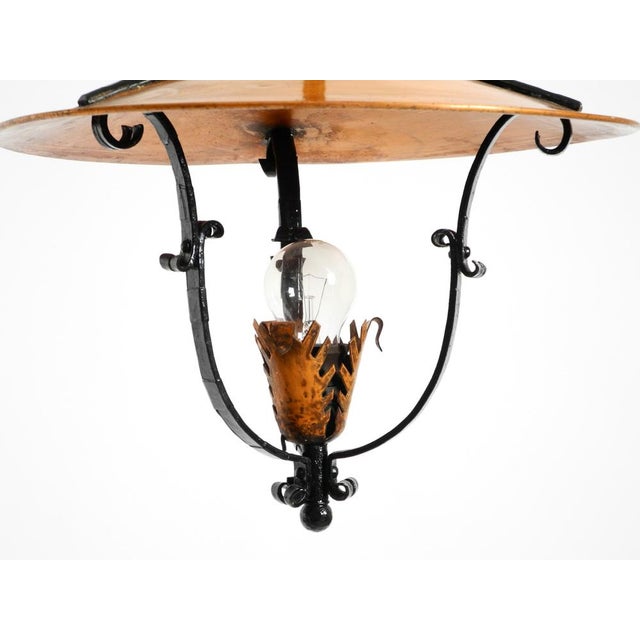 Large Vintage Pendant Lights in Heavy Metal and Copper, 1930s, Set of 2 For Sale - Image 16 of 18