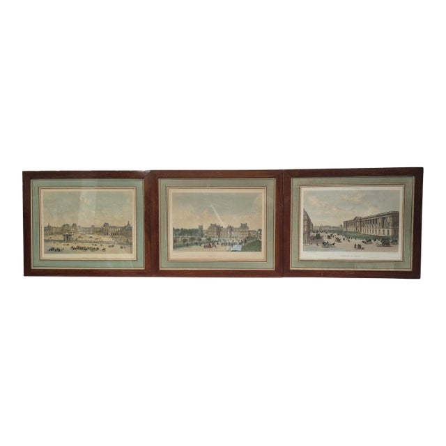 Paris Landmarks: Louvre, Palace Du Louvre, Palace Du Luxembourg ~ Engravings, 1855, Set of 3 For Sale