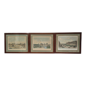 Paris Landmarks: Louvre, Palace Du Louvre, Palace Du Luxembourg ~ Engravings, 1855, Set of 3