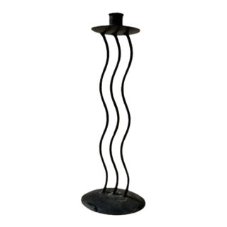 Memphis Style Metal Squiggly Candlestick For Sale