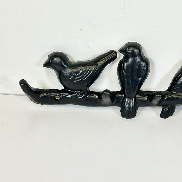 1970s Vintage Italian Art Nouveau Giacometti Style Tree Branch & Birds Wall Hooks - 5 Hooks. For Sale - Image 10 of 13