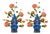 Dutch Delft Blue Ceramic Tulip Vases in the style of Vincent van Gogh, 2026, Set of 2 For Sale