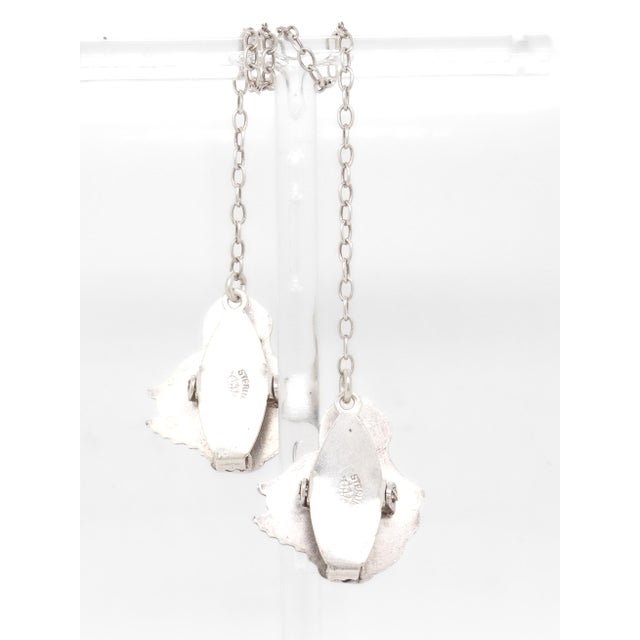 Metal Antique Edwardian Webster Sterling Silver Figural Duck Child's Bib Holder For Sale - Image 7 of 14