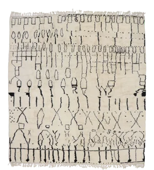 Berber Moroccan Rug Inspired by Cy Twombly - 12'04 X 13'06