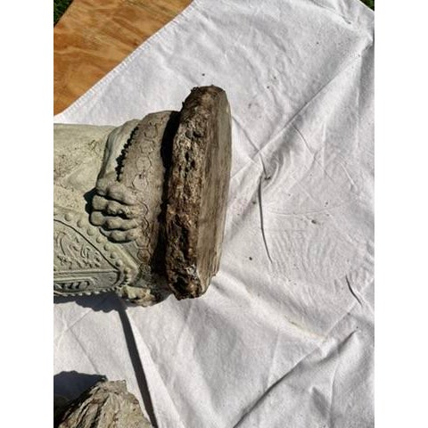 Vintage Armorial Concrete Lion Statues a Pair For Sale - Image 6 of 10
