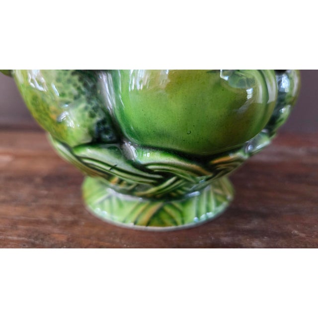 1960s Inarco E2611 Green Majolica-Style Fruit Pitcher For Sale In New York - Image 6 of 14