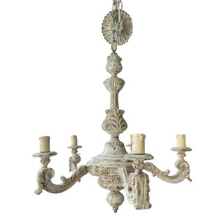Late 19th Century French Carved Giltwood and Gesso Chandelier For Sale