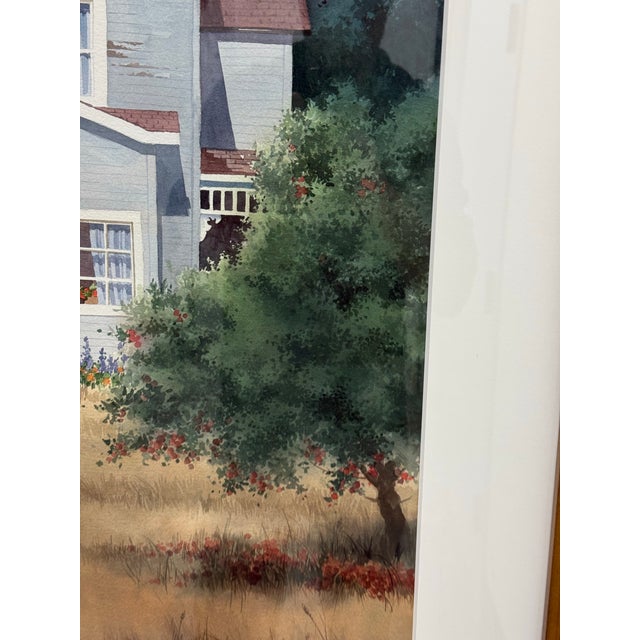Melinda Cowdrey Whidby House Framed Watercolor, Circa 1995 For Sale In San Francisco - Image 6 of 11