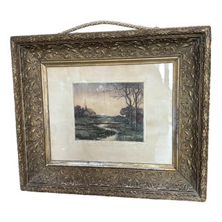 Pericle Menin, Sad Evening, 1920s, Etching For Sale