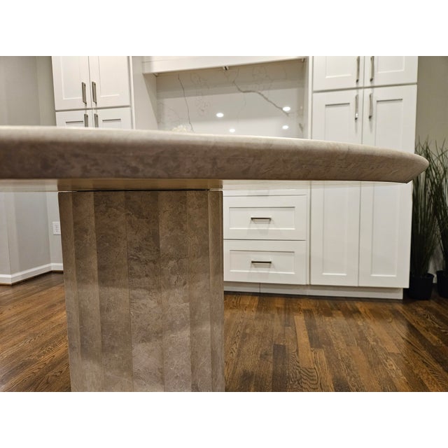 Roman-Inspired Arhaus Danae Round Stone Dining Table For Sale In Washington DC - Image 6 of 10