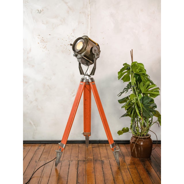 Orange Theater Spotlight Floor Lamp from ADB Belgium, 1960s For Sale - Image 14 of 14