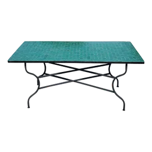 71" Rectangular Hunter Green Moroccan Mosaic Table