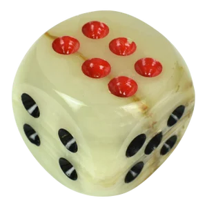 Mid 20th Century Oversized Handcrafted Solid Onyx Stone Dice Paperweight Figurine