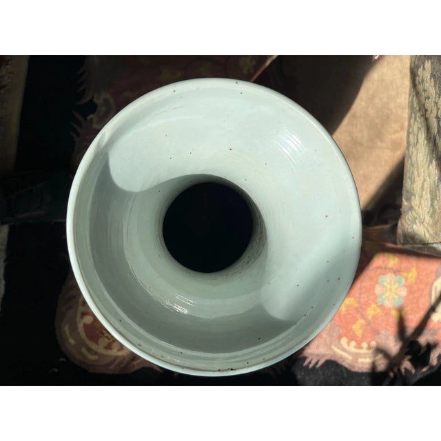 Antique Chinese Blue & White Baluster Vase, Chilong Handles, 19th Century For Sale - Image 9 of 11