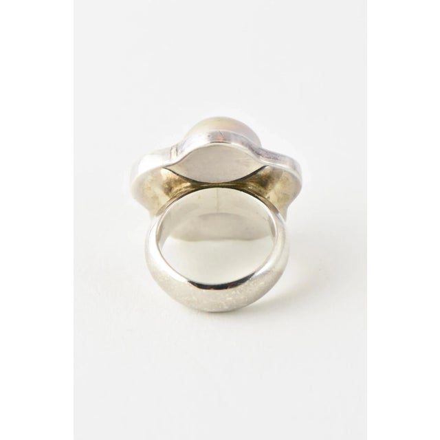 Barry Brinker Blister Pearl Flower Sterling Silver Ring size 5.25 For Sale In Miami - Image 6 of 8