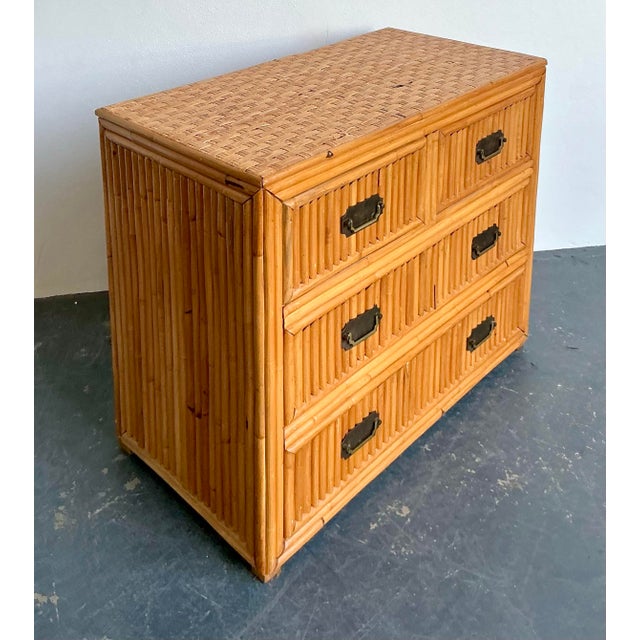 Vintage Boho Pretzel Rattan Chest of Drawers For Sale - Image 12 of 12