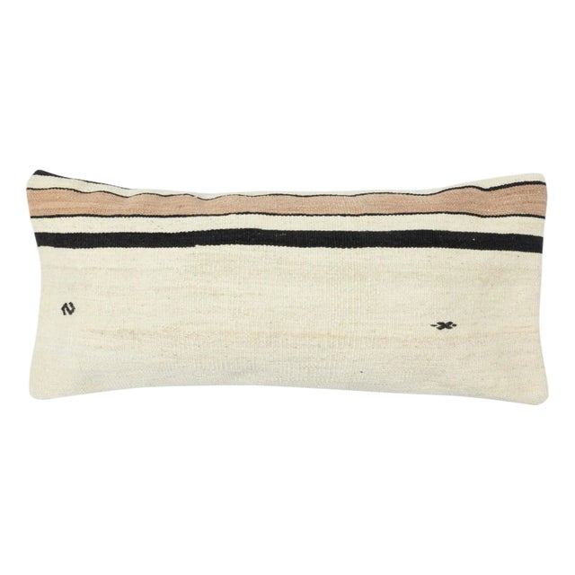 14"x28" Vintage Kilim Cushion Cover. Turkish Throw Pillow. Lumbar Pillow Cover For Sale