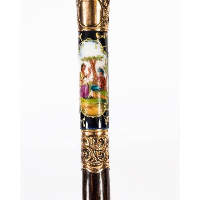 Antique French Gold Plate and Porcelain Walking Sword Stick, 1800s For Sale - Image 16 of 18