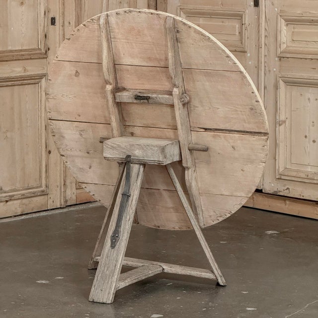 18th-Century-Rustic-Dutch-Stripped-Oak-Round-Tilt-Top-Center-Table For Sale - Image 16 of 18