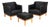 Pair of Mogens Hansen Mh195 Black Leather Armchairs With Ottoman Stool For Sale
