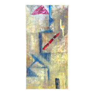 Mid Century Modern Style Geometric Abstract Expressionist Acrylic Painting on Canvas