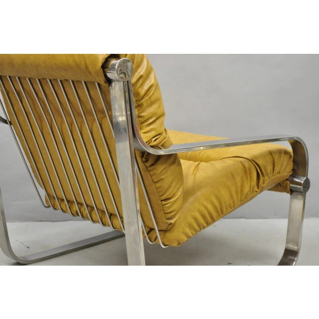 Mid Century Modern Chrome Milo Baughman Style Club Lounge Chair by Agi Ind. For Sale - Image 4 of 18