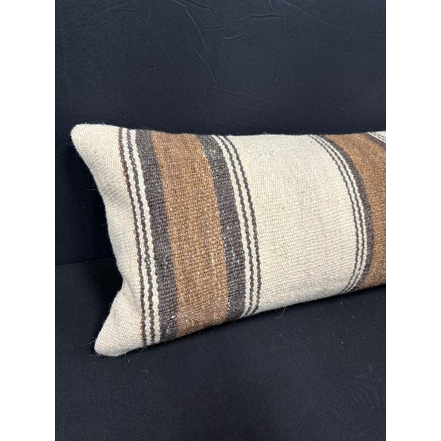 Turkish Hemp Pillow Cushion Natural Beige Brown Cushion Cover 12x46 #30325 Enhance your home decor with our Kilim Pillow...