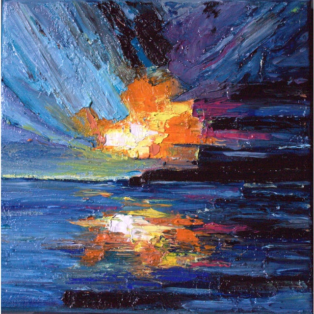 Contemporary Natalia Vypritskaia, Sunset, Oil on Canvas For Sale - Image 3 of 5