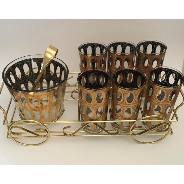 1980s Mid-Century Modern Culver Pisa Hiball Caddy With Ice Bucket and Tongs- 9 Piece For Sale - Image 5 of 6