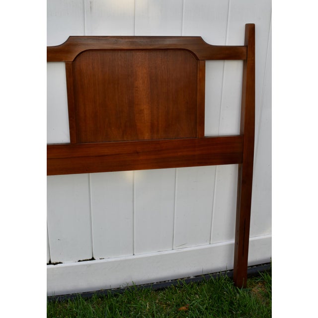 Wood Vintage Mid Century Modern Full Walnut Headboard Arched Sculpted MCM 1960s For Sale - Image 7 of 14