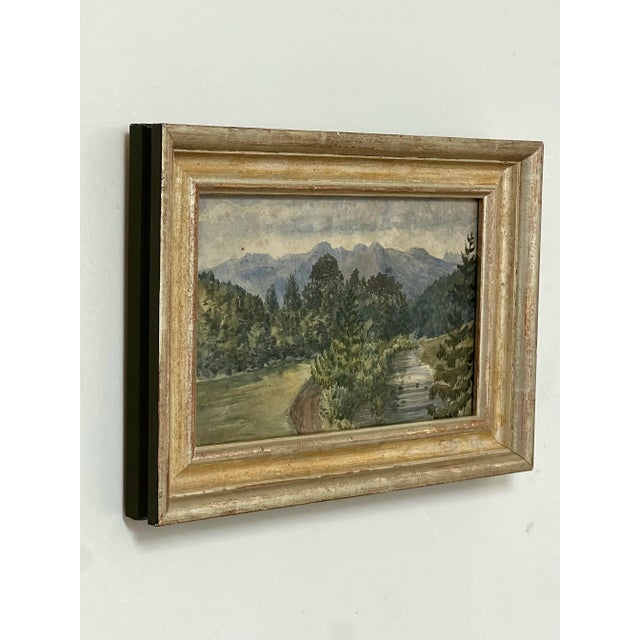 Vintage Original Watercolor Landscape Painting, Custom Framed For Sale In Atlanta - Image 6 of 12