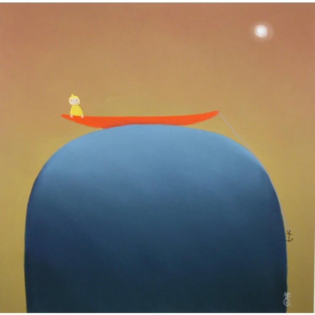 Mackenzie Thorpe "At Sea" Hand Signed Numbered Serigraph Art Print on Paper For Sale