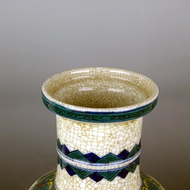 Chinese Vintage Ceramic Vase,Qing Dynasty Kangxi Marked Blue and White Famille Verter Porcelain Mallet-Shaped Vase Hand Painted Buddha Pattern For Sale - Image 9 of 9