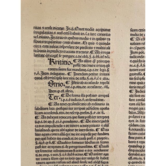 Traditional 16th Century Durandus Gothic Single Page of Text For Sale - Image 3 of 4
