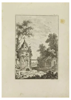Pierre Quentin Chedel, Landscape, Etching, 1755