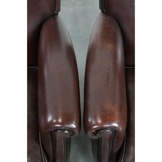 Brown Sheepskin Armchairs, Set of 2 For Sale - Image 8 of 16