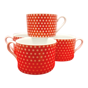 Vintage Fitz & Floyd Swiss Polka Dot Tea Cups- Set of 4
