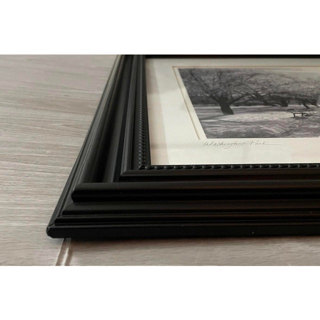 Late 20th Century Late 20th Century Signed Gelatin Silver Print ‘Washington Park’ by Anita MacDonald – Framed Black & White Winter Landscape Photograph For Sale - Image 5 of 10