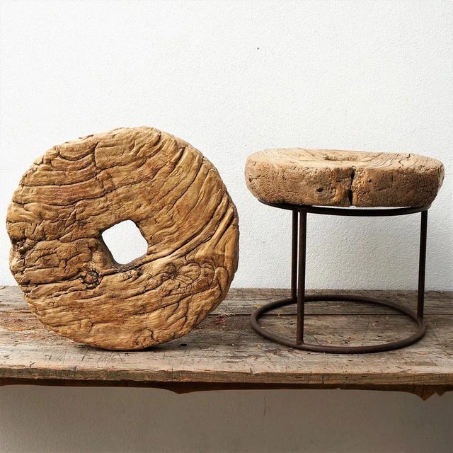 Chinese Wooden Mill Side Tables, Set of 2, in Very Good conditions. Designed before 1890