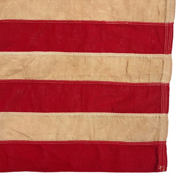 Early 20th Century Vintage Cotton American Flag With 48 Sewn Stars For Sale - Image 5 of 5